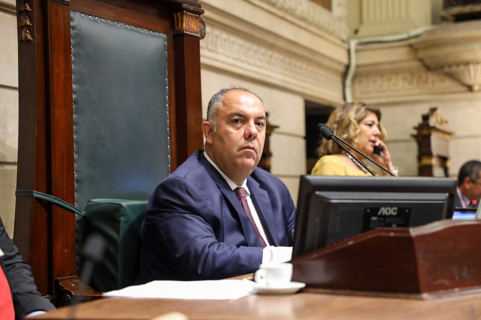 Marcos Braz na Câmara de Vereadores do Rio de Janeiro — Foto: Renan Olaz/CMRJ