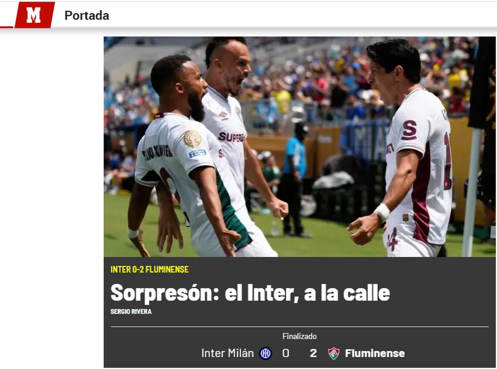 Marca repercute vitória do Fluminense — Foto: Reprodução