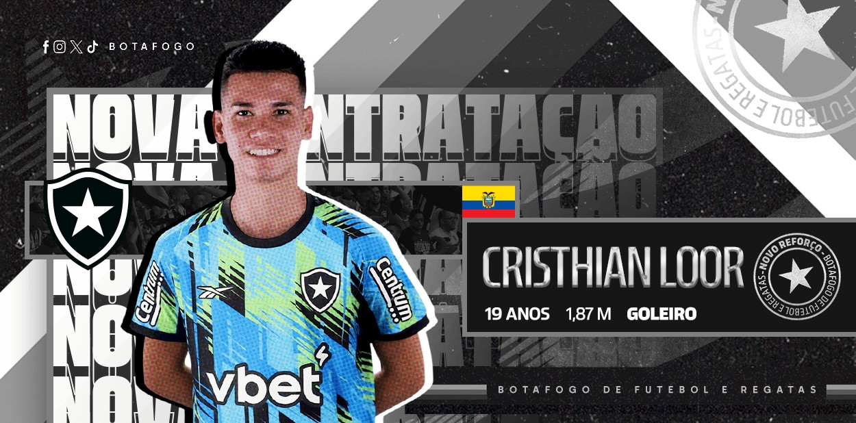 Botafogo anuncia a contratação do goleiro Cristhian Loor