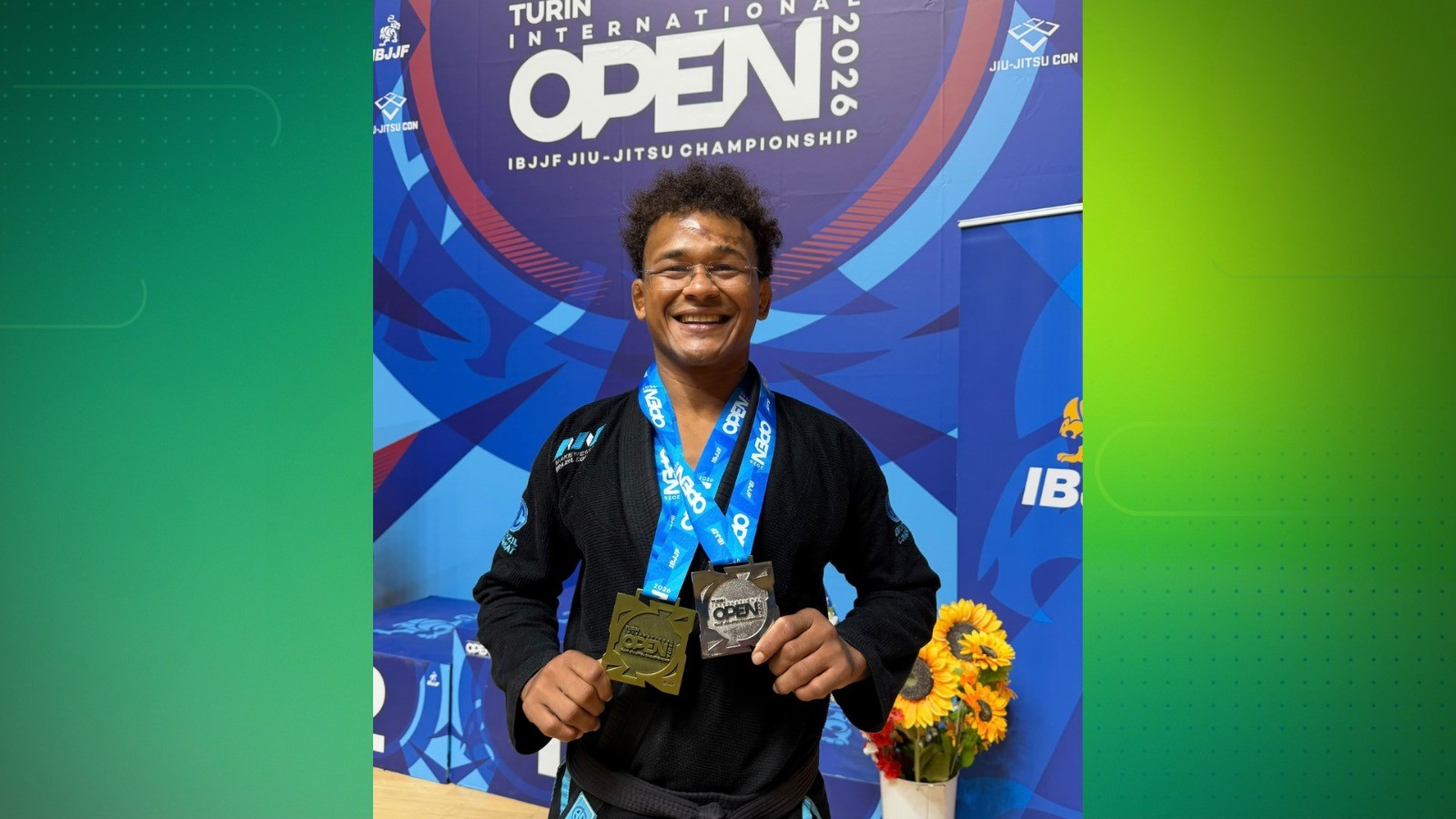 Luiz Fion conquista duas medalhas em competição de Jiu-Jitsu na Itália