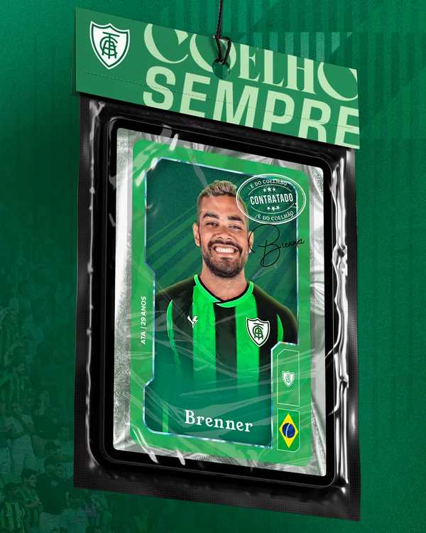 América-MG anuncia a contratação do atacante Brenner, ex-Botafogo e ...