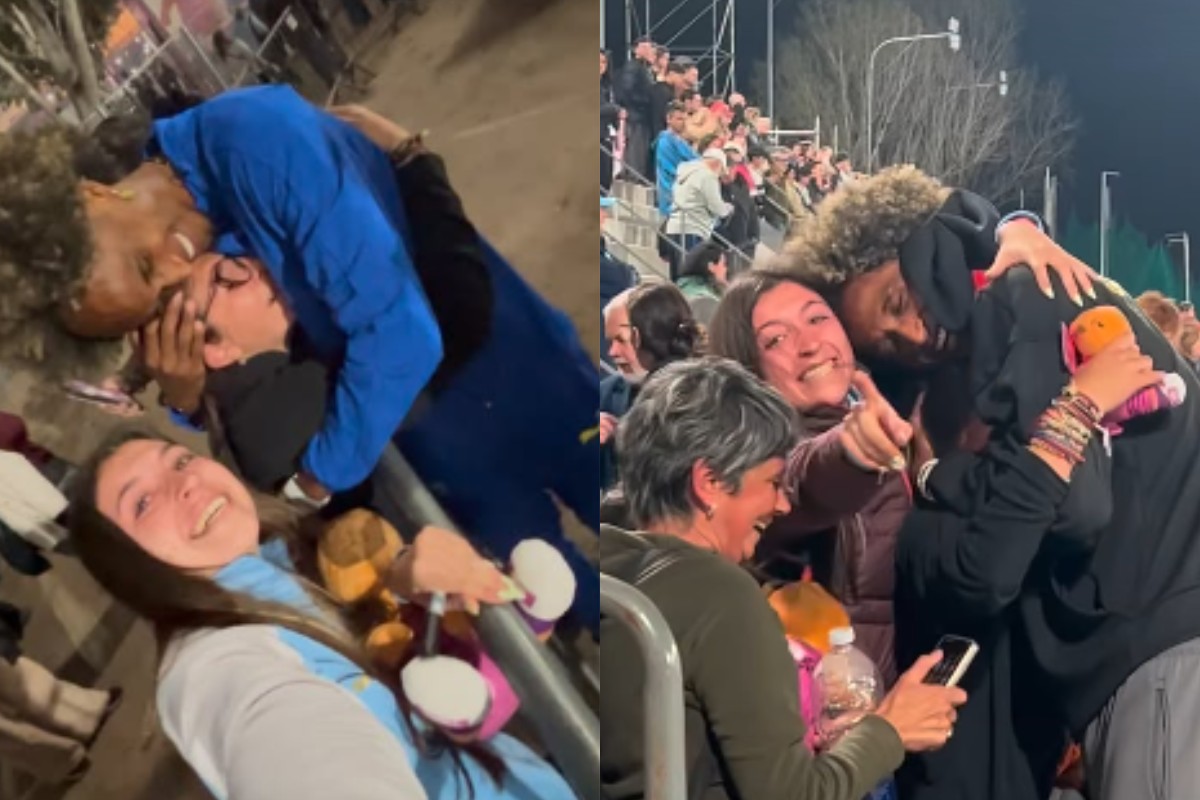Mãe e filhas argentinas viajam 600km para ver Alison dos Santos e ganham presente; veja vídeo