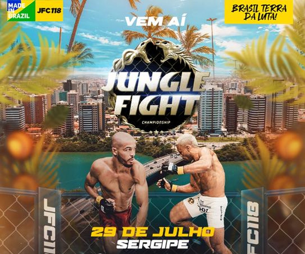 Jungle Fight 118 chega a Sergipe com disputa de cinturão do peso-pena — Foto: Divulgação
