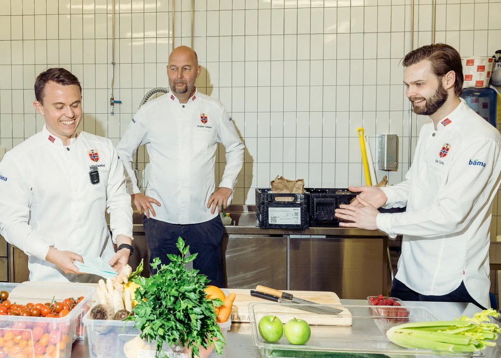 Aron Espeland, Eirik Tufte e Christian Karlsson — chefs da Noruega