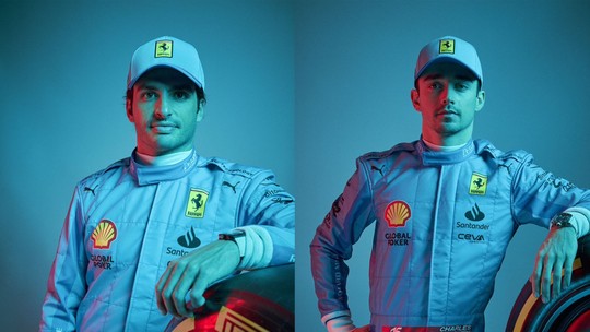 Ferrari revela oficialmente macacão azul para o GP de Miami - Foto: (Divulgação)