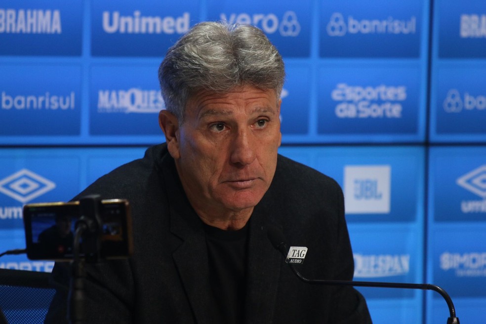 Renato, técnico do Grêmio, em entrevista coletiva após derrota para o Flamengo — Foto: João Victor Teixeira
