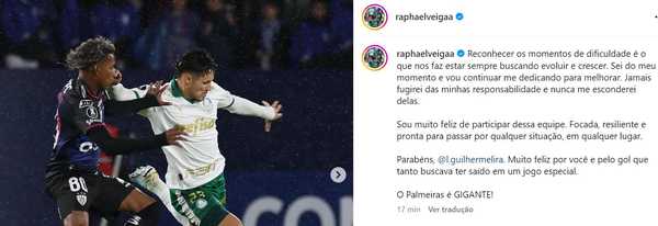 Veiga desabafa sobre mau momento e se dedica a melhorias no Palmeiras
