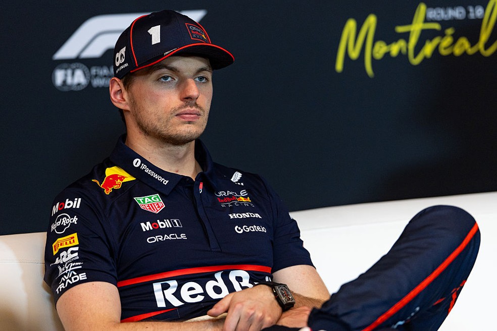 Max Verstappen na coletiva pós-corrida do GP do Canadá da F1 2025; holandês ficou em segundo — Foto: Kym Illman/Getty Images