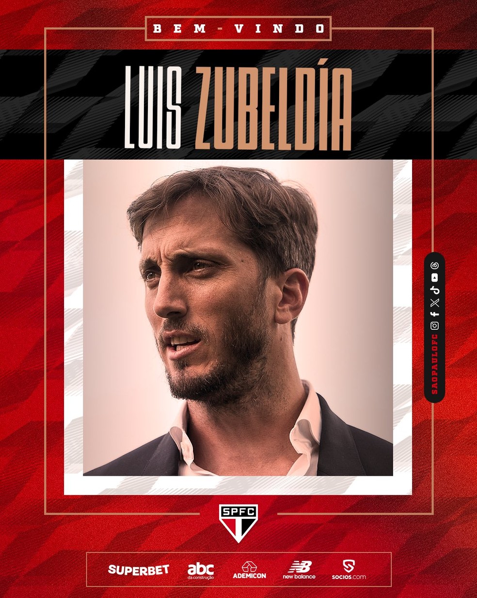 São Paulo anuncia o técnico Luis Zubeldía — Foto: Reprodução