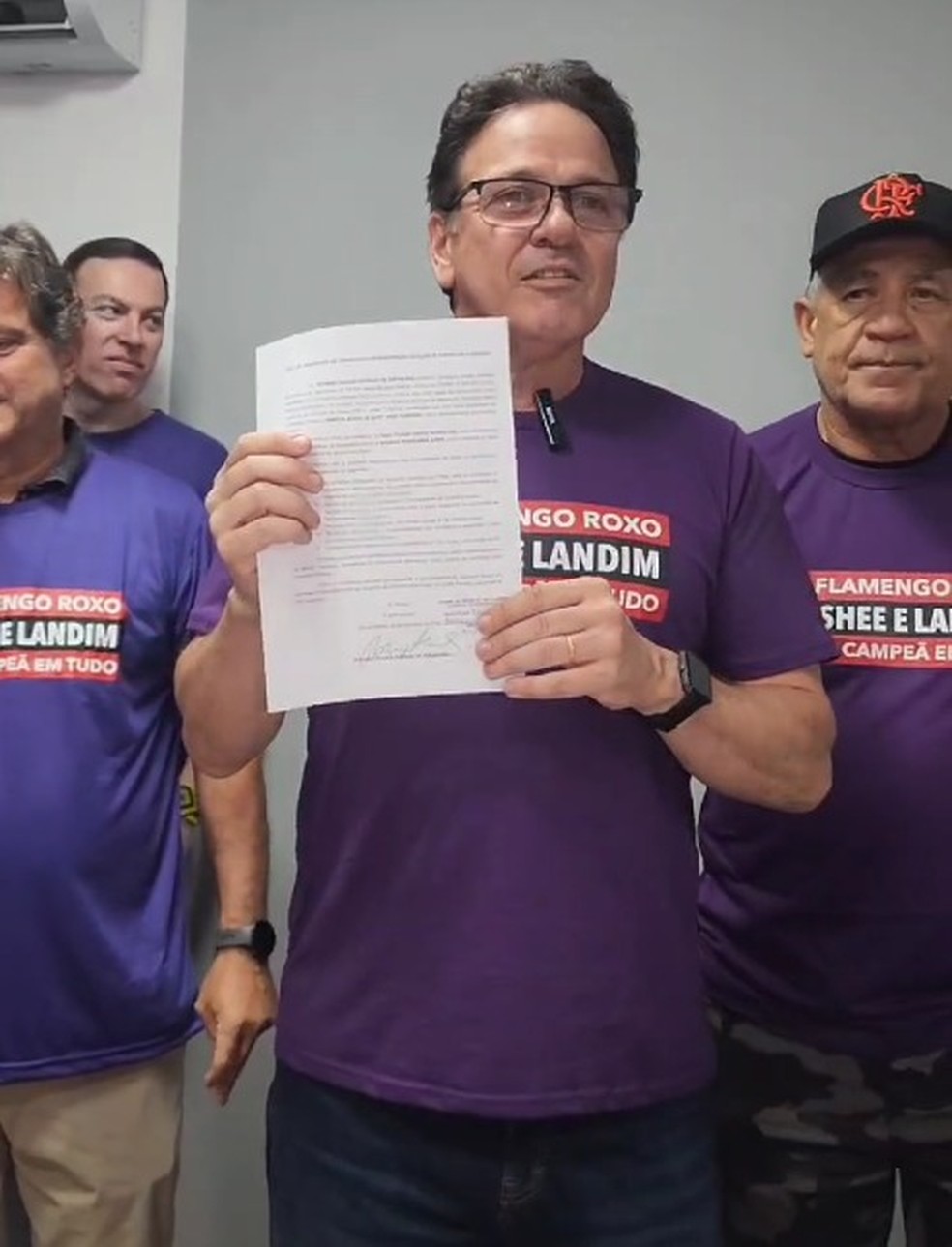 Rodrigo Dunshee inscreve chapa para eleição do Flamengo — Foto: Reprodução