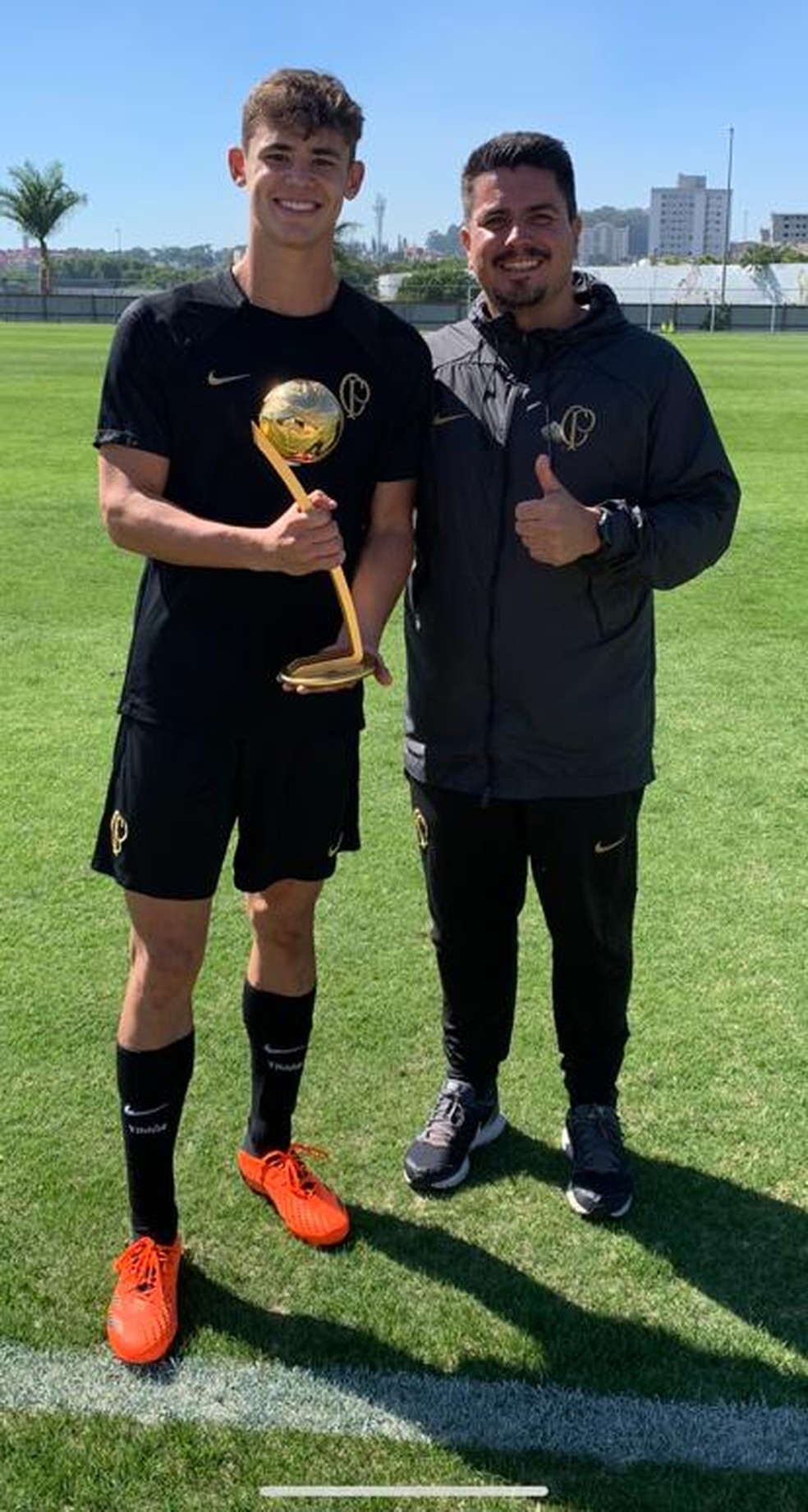 Gabriel Moscardo e Eduardo Vergueiro, no Corinthians — Foto: Arquivo pessoal
