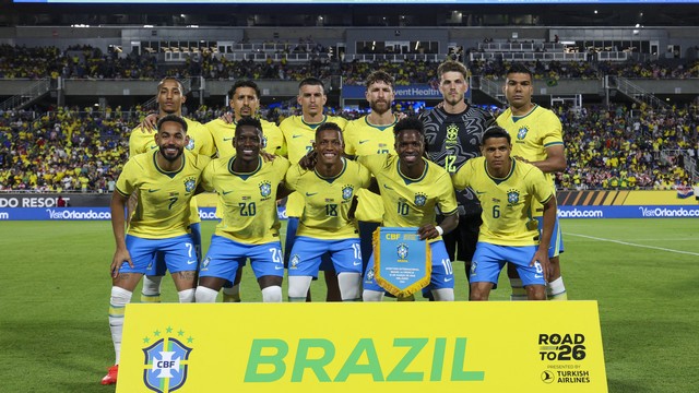 Time do Brasil posado para amistoso com a Croácia