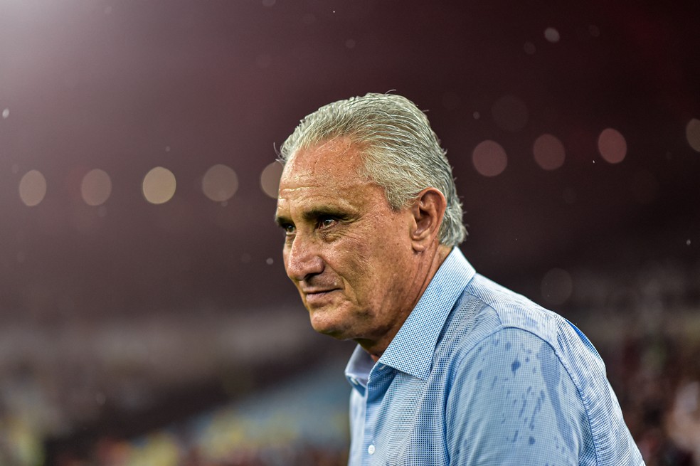 Tite em Flamengo x Bragantino — Foto: Thiago Ribeiro/AGIF