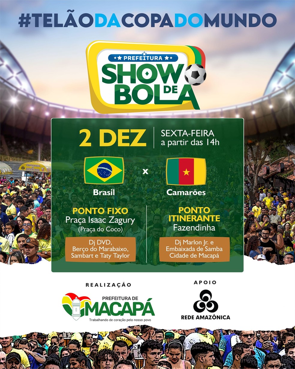 Sexta-feira, 2: Brasil encara Camarões na terceira rodada da fase de grupos, Rede Bahia
