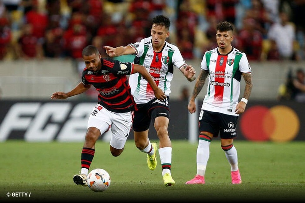 Nicol&aacute;s Linares atuando contra o Flamengo no Maracan&atilde; pela Libertadores 2024. &mdash; Foto: Divulga&ccedil;&atilde;o
