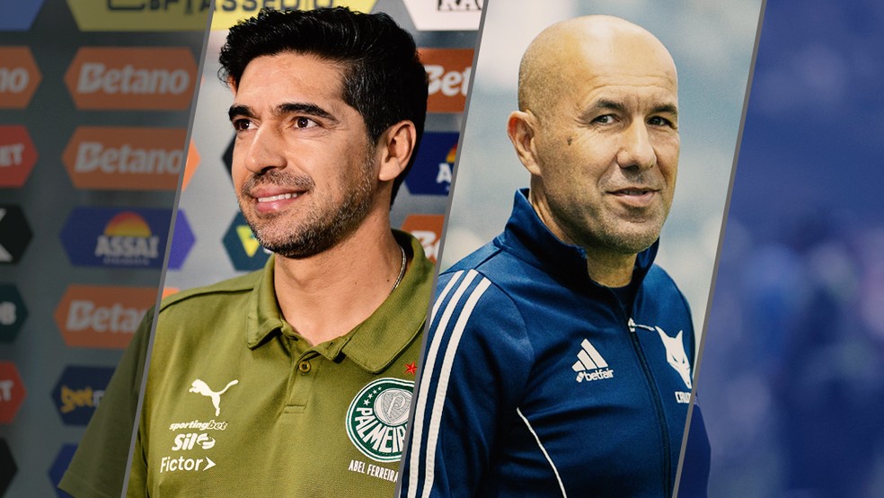 Abel Ferreira e Leonardo Jardim duelarão em Palmeiras x Cruzeiro — Foto: ge