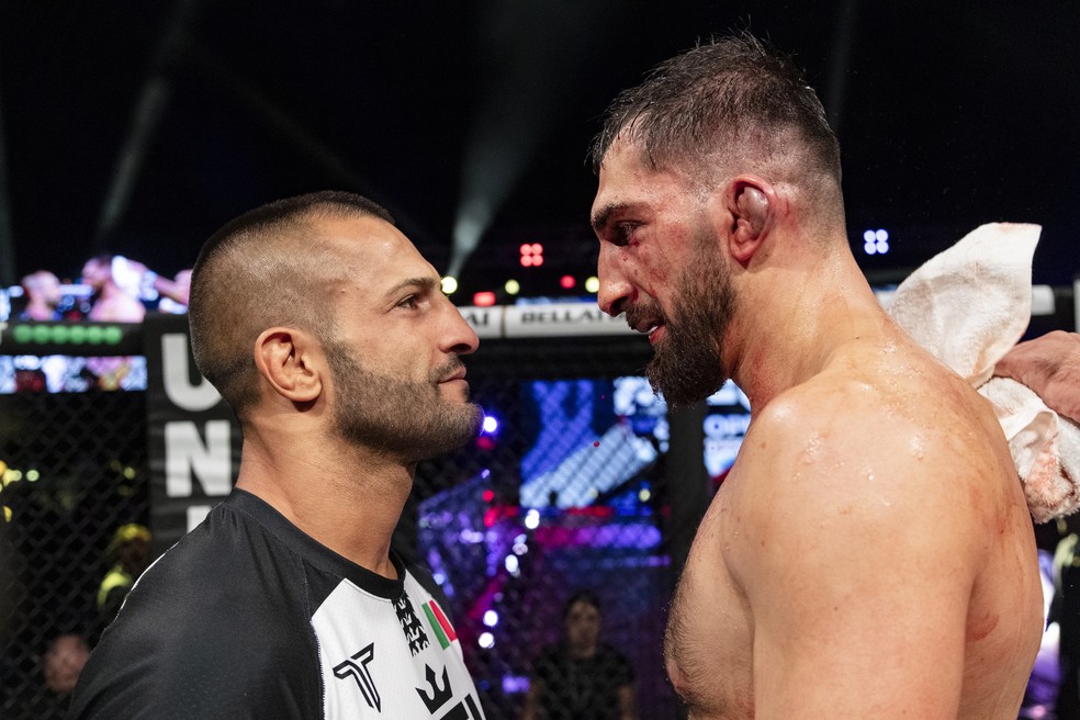 Daniele Miceli e Florim Zendeli duelam pelo cinturão dos meio-médios da PFL Europa — Foto: Divulgação