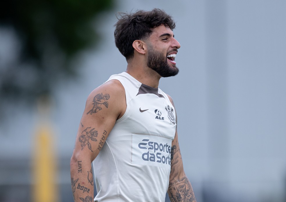 Yuri Alberto em treino do Corinthians — Foto: Rodrigo Coca/Agência Corinthians