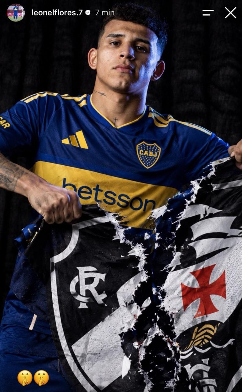 Meia do Boca Juniors responde à provocação de Thiago Mendes com foto rasgando escudo do Vasco