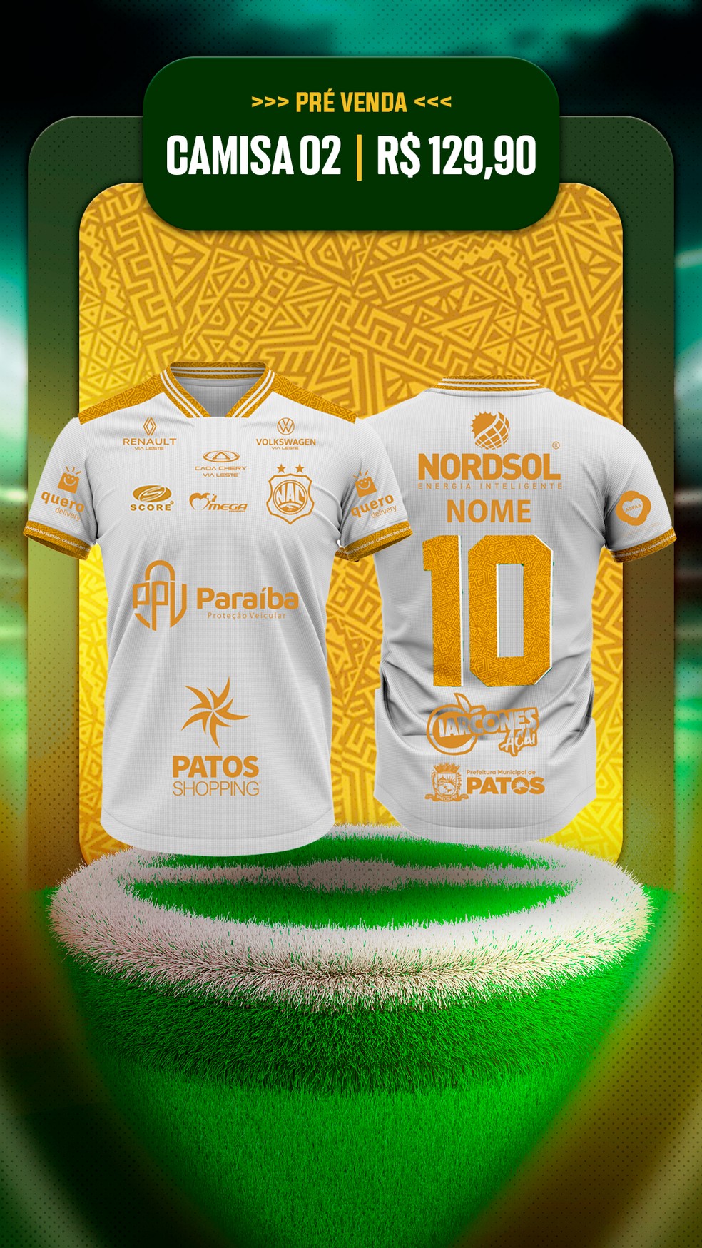 Uniforme nº 2 do Nacional de Patos para 2025 — Foto: Divulgação / Nacional de Patos