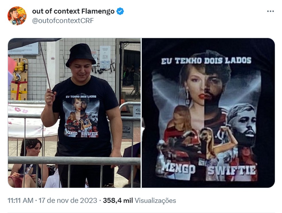 Eric viralizou após unir Taylor Swift e Gabigol — Foto: Reprodução