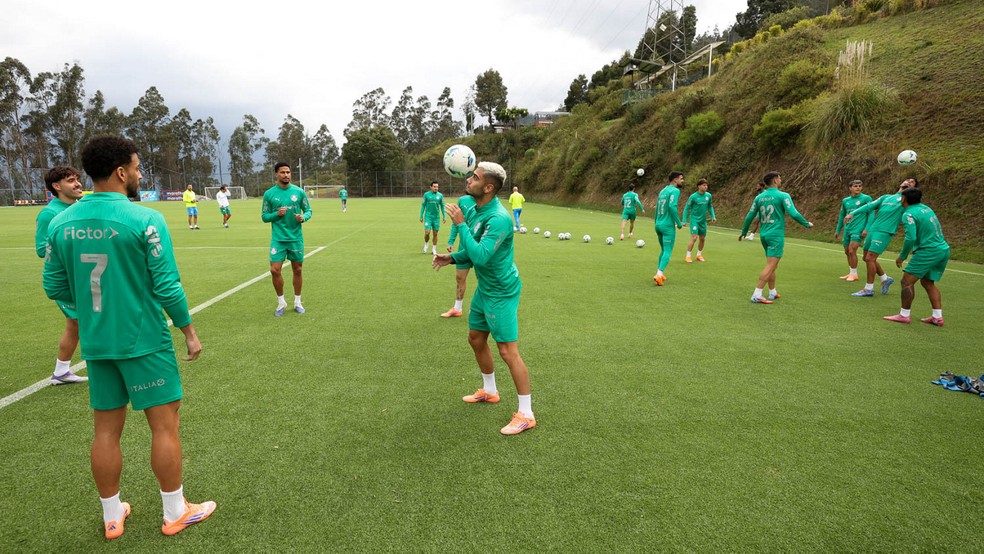 Treino do Palmeiras em Quito, no Equador — Foto: Cesar Greco / Palmeiras