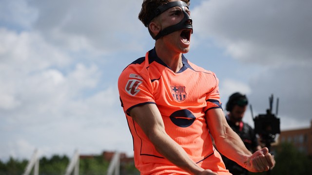 Fermín López abre o placar para o Barcelona contra o Getafe