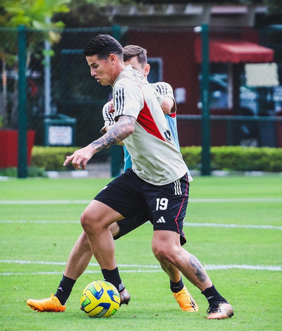James Rodríguez no CT do São Paulo — Foto: São Paulo FC
