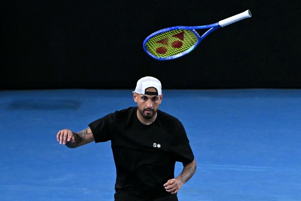 Nick Kyrgios durante partida do Australian Open, em janeiro deste ano — Foto: Foto por WILLIAM WEST / AFP