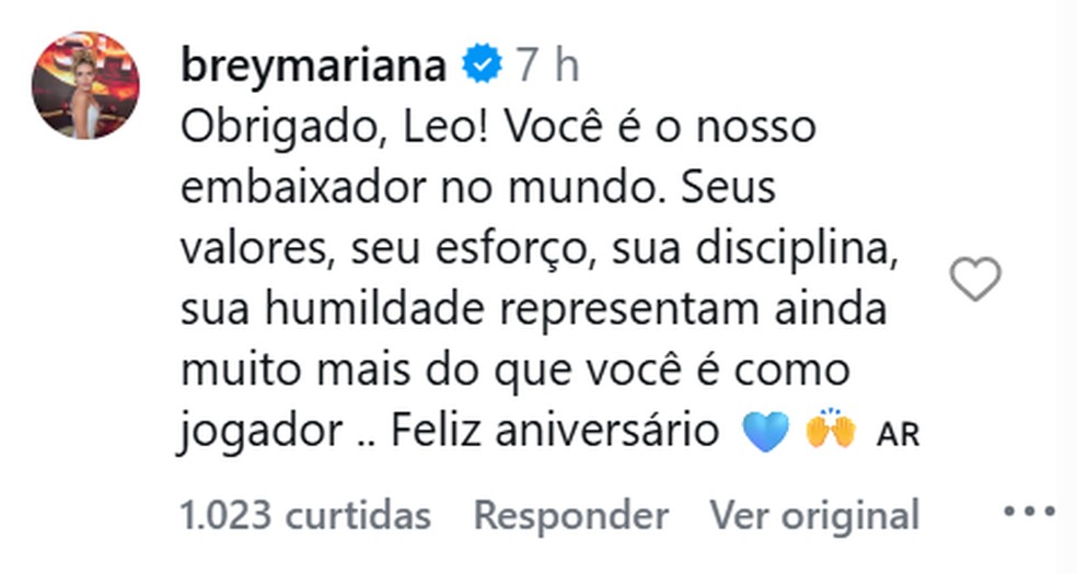 Mensagem de torcedora argentina parabenizando Messi pelos 39 anos