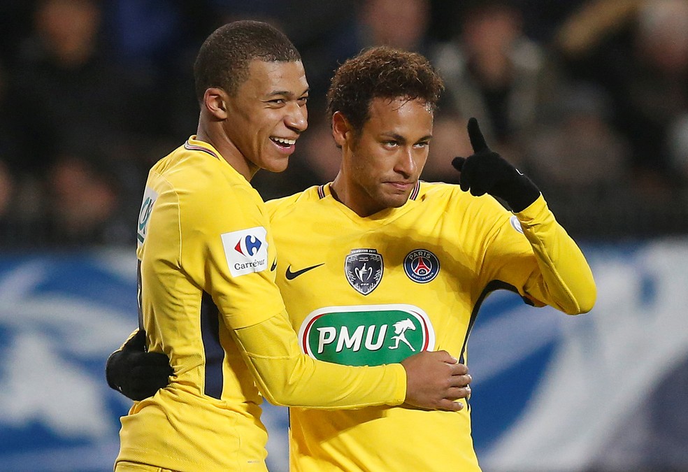 Mbappé atacante PSG gol Rennes Neymar — Foto: Stephane Mahe/Reuters