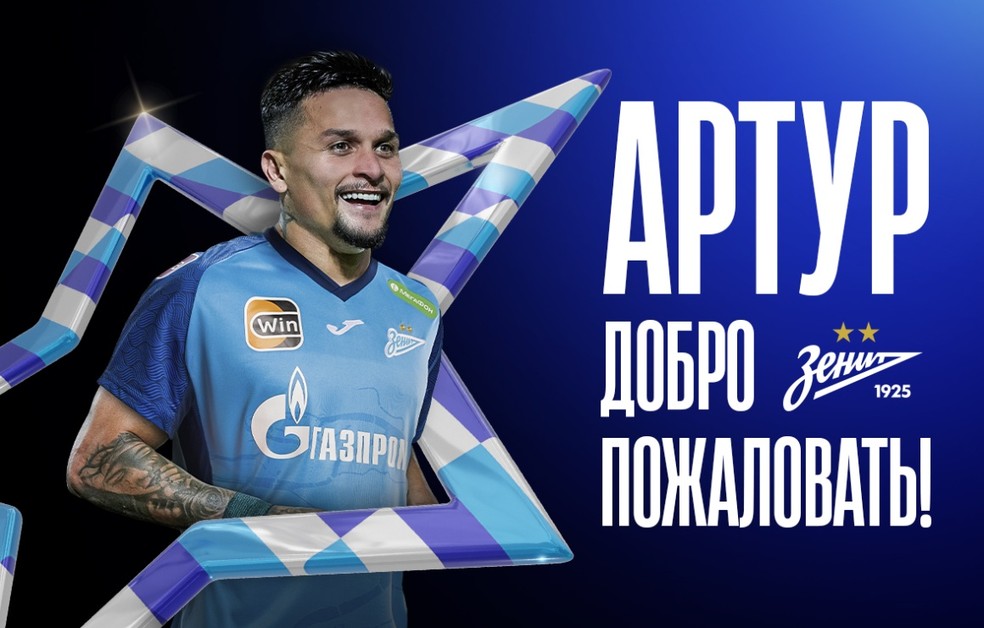 Artur anunciado pelo Zenit, da Rússia, em venda do Palmeiras — Foto: Reprodução