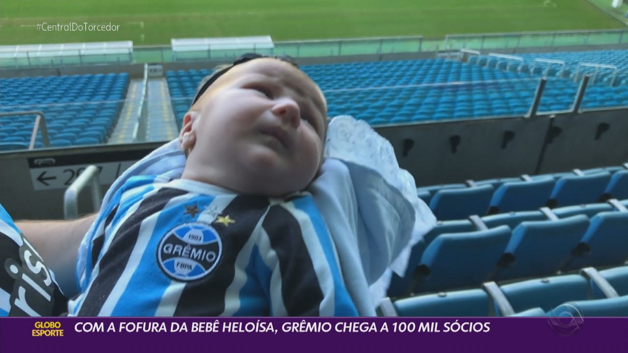 Com a fofura da bebê Heloísa, Grêmio chega a 100 mil sócios