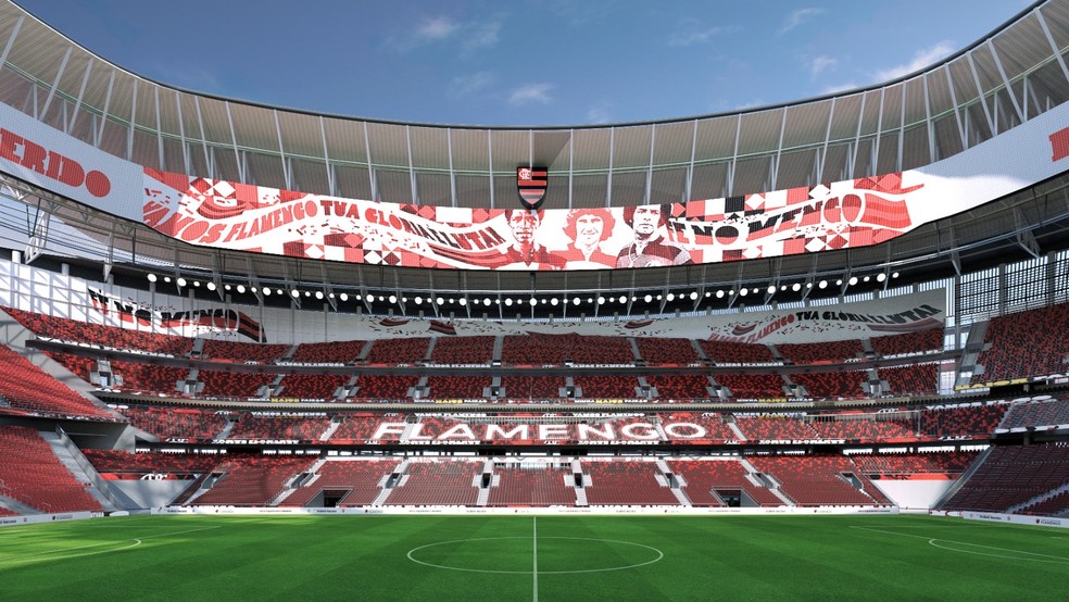 Imagens do projeto do estádio do Flamengo — Foto: Reprodução