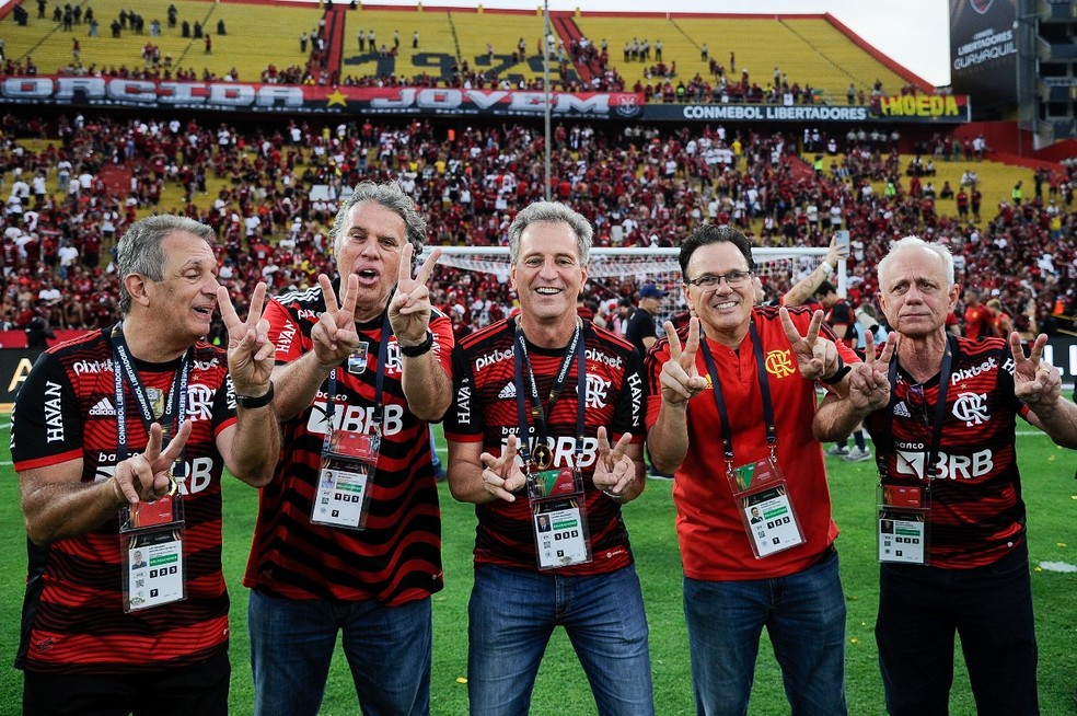 BAP Gustavo Oliveira Rodolfo Landim Rodrigo Dunshee Reinaldo Belotti Flamengo Bolsonaro &mdash; Foto: Flamengo