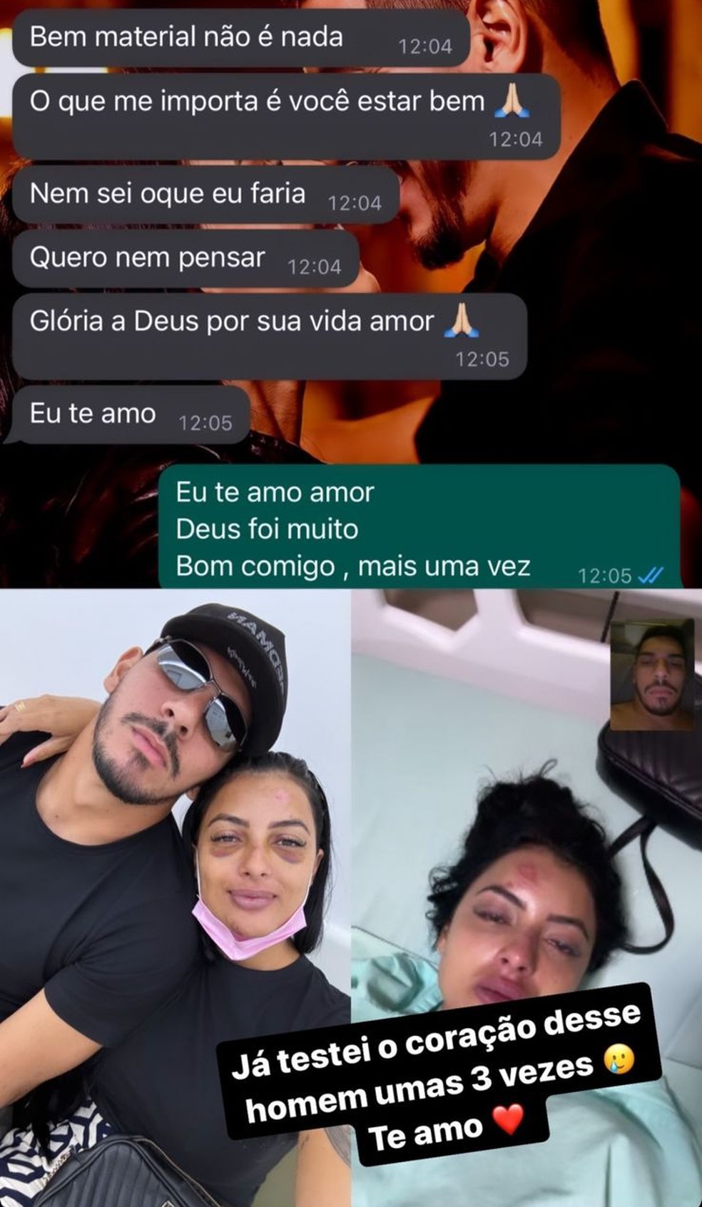 Mensagens trocadas entre Juliane Costa e Jo&atilde;o Paulo, goleiro do Santos &mdash; Foto: Instagram/Reprodu&ccedil;&atilde;o
