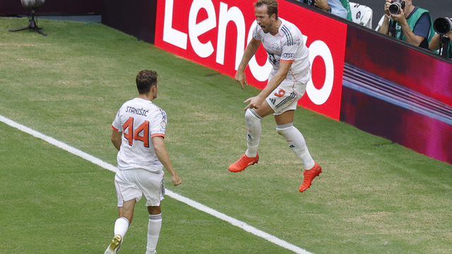 Kane festeja quarto gol do Bayern