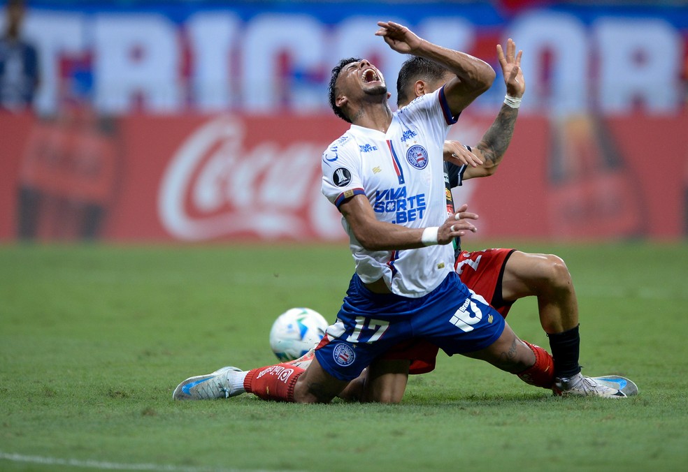 Lucho Rodriguez em Bahia x Boston River — Foto: Jhony Pinho/AGIF