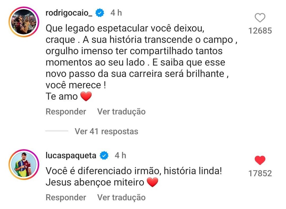Rodrigo Caio e Paquetá se despedem de Everton Ribeiro no Flamengo — Foto: Reprodução