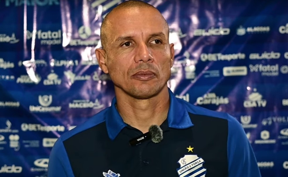Higo Magalhães durante a coletiva após o empate do CSA com Juazeirense — Foto: Reprodução/CSA