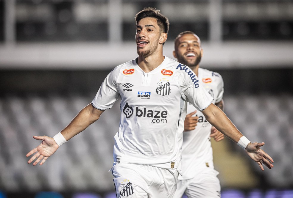 Gol de Pedrinho em Santos x Paysandu — Foto: Raul Baretta/Santos FC