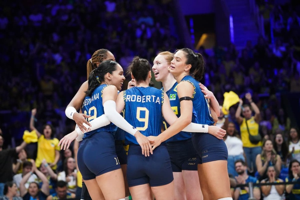 Seleção feminina fecha primeira semana da VNL com saldo positivo — Foto: Divulgação/CBV