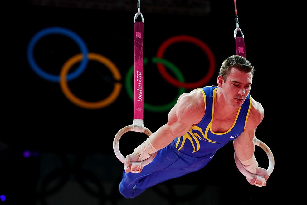 Arthur Zanetti conquista o ouro nas argolas nas Olimpíadas de Londres 2012 — Foto: Ronald Martinez/Getty Images