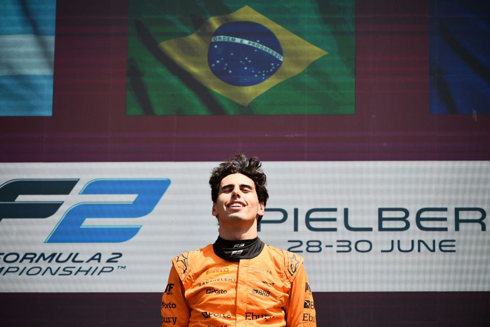 Gabriel Bortoleto venceu a etapa da Áustria da F2 — Foto: James Sutton - Formula 1/Formula Motorsport Limited via Getty Images