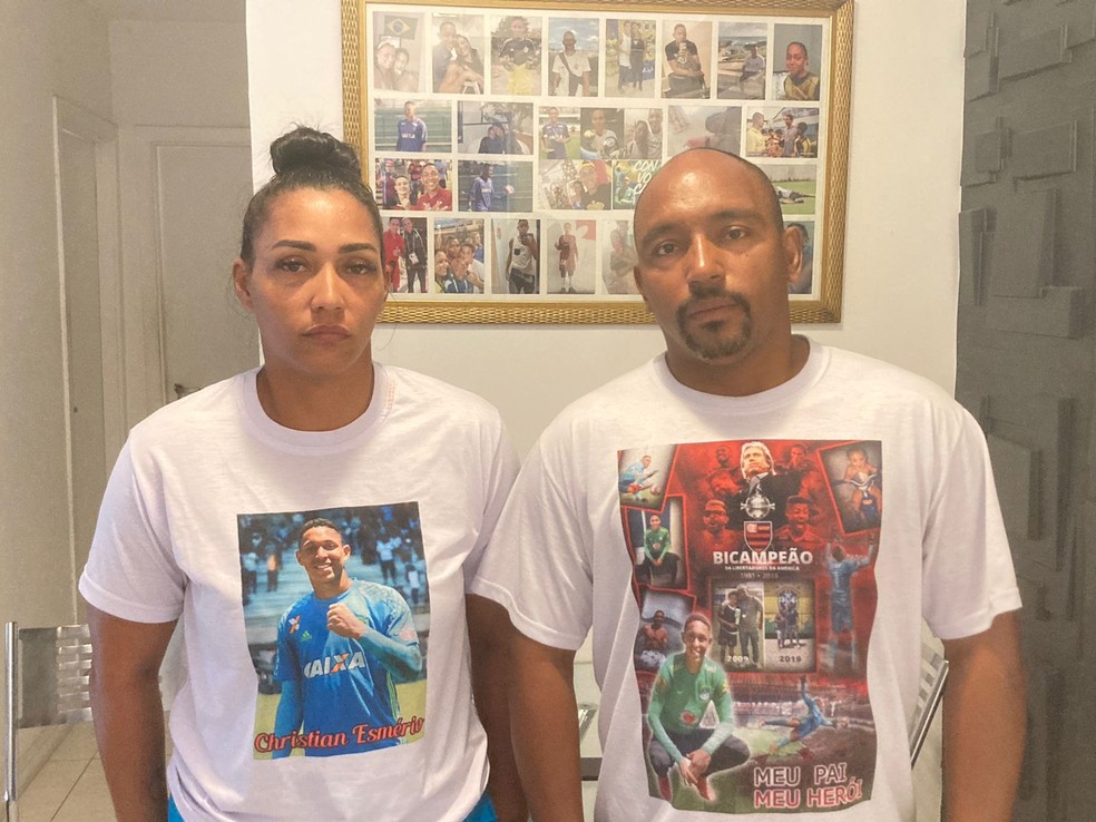 Andreia e Cristiano, pais de Christian Esmério — Foto: Thales Soares