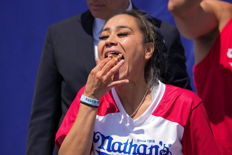 Miki Sudo na competi&ccedil;&atilde;o de 2025 &mdash; Foto: REUTERS