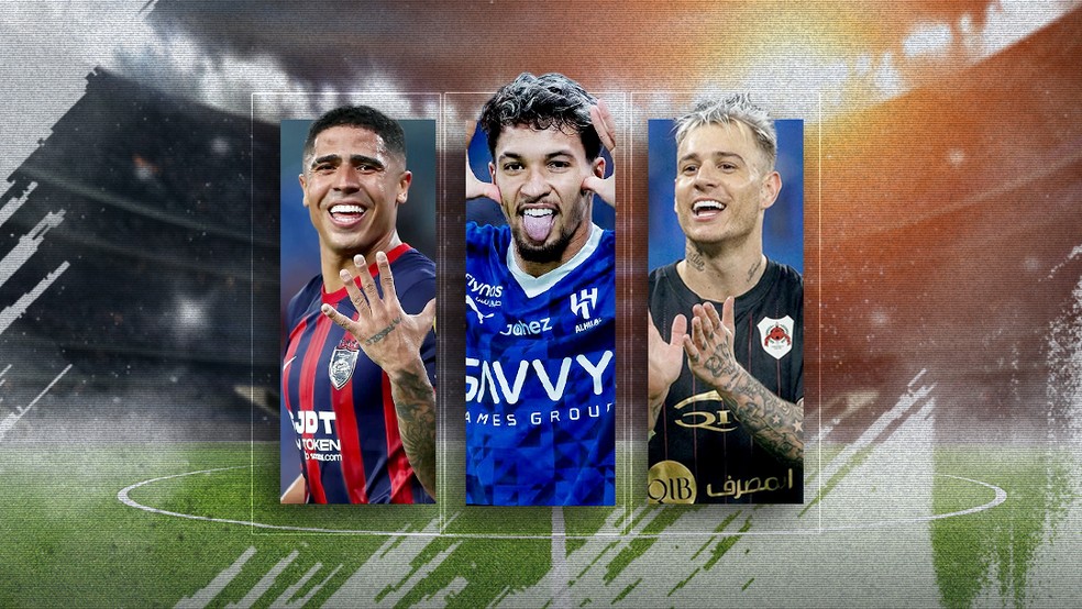 Artilheiros brasileiros no futebol asiático em 2025 — Foto: ge