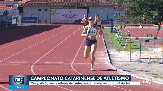Catarinense de Atletismo registra quebra de recorde de 25 anos no salto em altura - Programa: NSC Not&iacute;cias - SC 