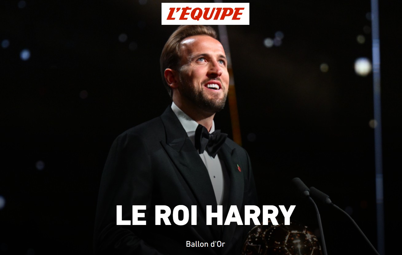 Jornais repercutem vitória de Kane na Bola de Ouro: "Rei Harry"