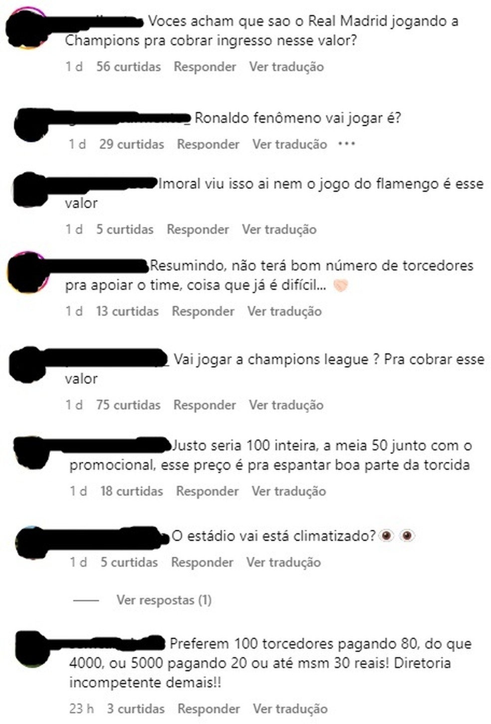 Torcida do Sousa reclamando dos valores dos ingressos da partida contra o Cruzeiro — Foto: Reprodução / Instagram @sousa_ec